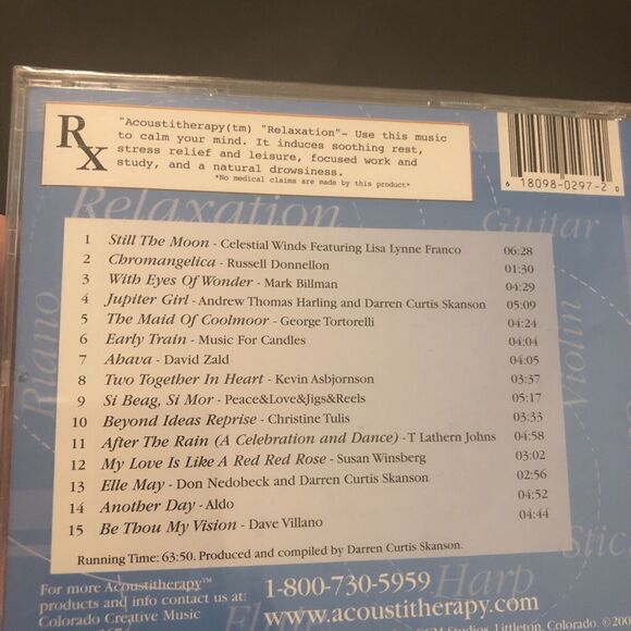 ACOUSTITHERAPY - Relaxation - CD - New Sealed Digitally Remastered - Picture 2 of 5